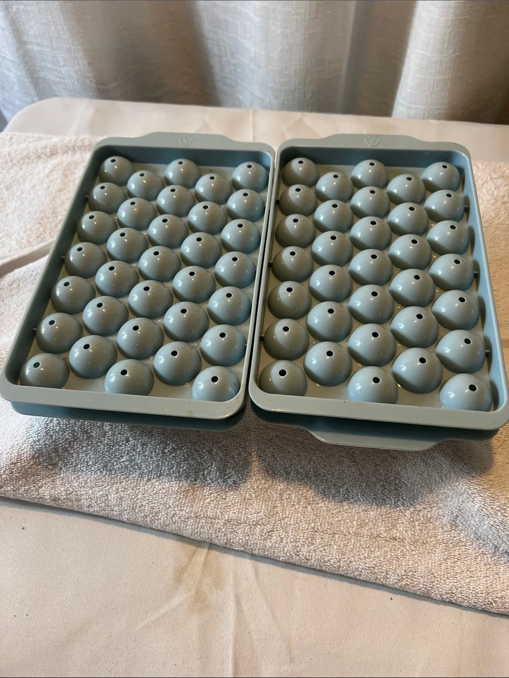 Silicone Ice Sphere Tray Set in Light Blue - 2 Pack